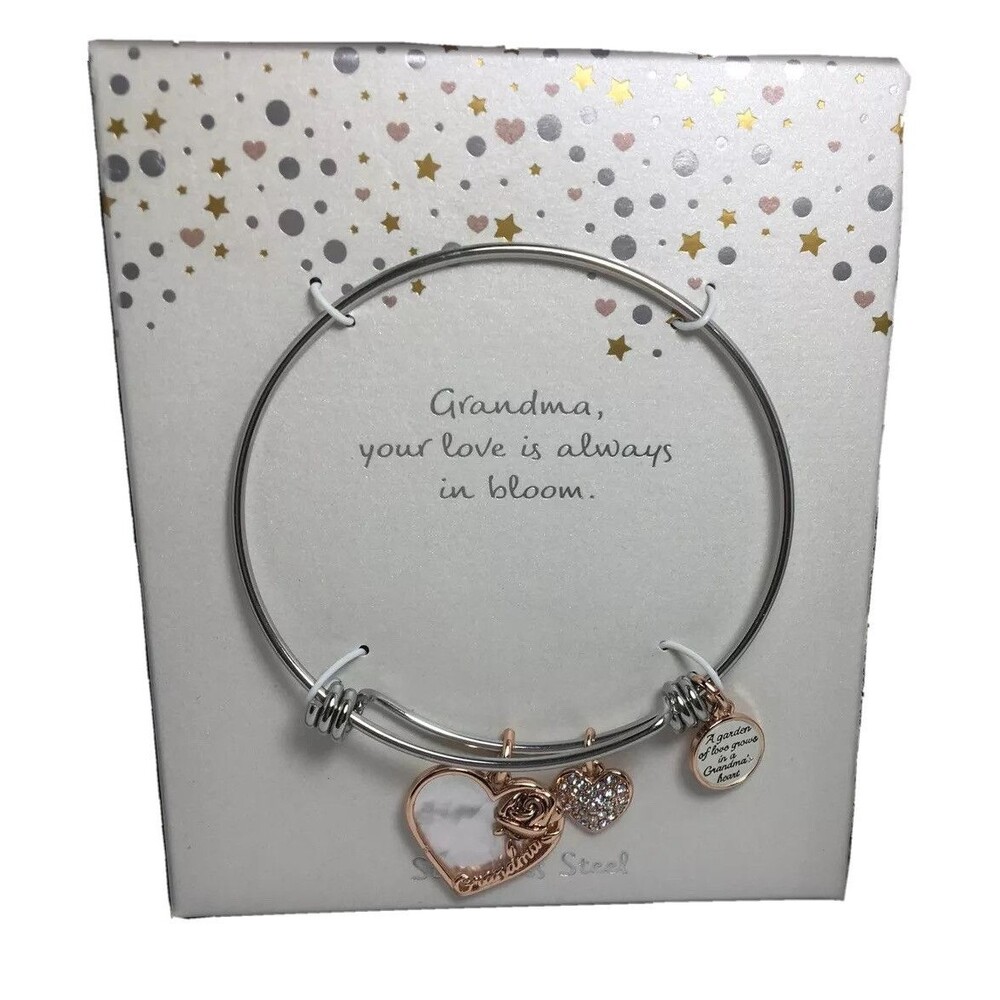 Grandma bracelet “ Grandma, Your Love Is Always In Bloom” Stainless Steel￼